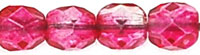 Fire-Polish 4mm (loose) : Coated - Hot Cranberry