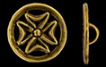 Cross Pattée Button 17mm : Antique Brass