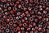 Matubo Seed Bead 6/0 (loose) : Opaque Red - Silver Picasso