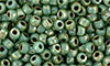 Matubo Seed Bead 7/0 (loose) : Green Turquoise - Silver Picasso