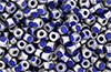 Matubo 3-Cut Seed Bead 6/0 (loose) : Silver Luster - Opaque Blue