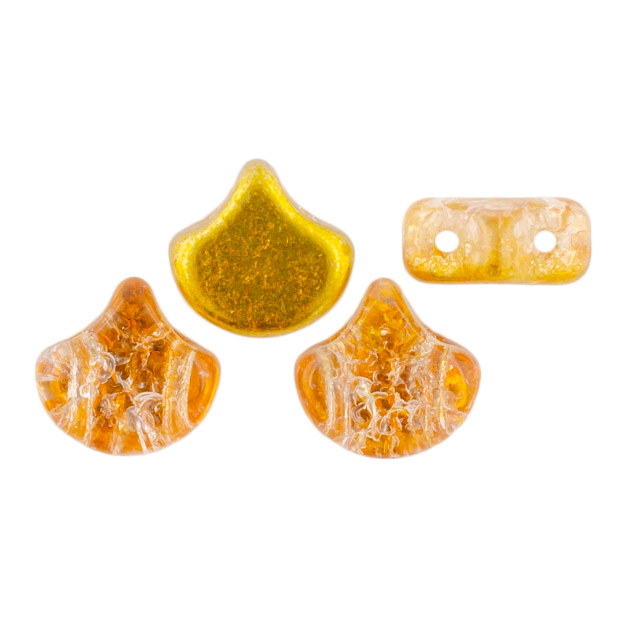 Matubo Ginkgo Leaf Bead 7.5 x 7.5mm (loose) : Slushy Orange