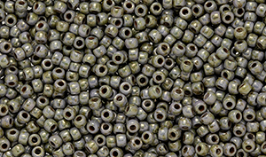 Matubo Seed Bead 11/0 Tube 2.5" : Luster Marble - Lt. Green