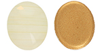 CABOCHON Glass Stone, Oval 12x10mm: Lt Topaz/Cream- Gold Matte Foiled