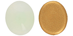 CABOCHON Glass Stone, Oval 12x10mm: Milky Jonquil - Gold Matte Foiled