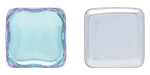 CABOCHON Glass Stone, Square 14x14mm: Crystal - Vitrail Light - Silver Foiled
