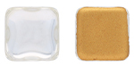 CABOCHON Glass Stone, Square 14x14mm: Crystal - Gold Matte Foiled
