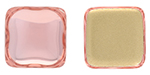 CABOCHON Glass Stone, Square 14x14mm:  Rosaline - Gold Foiled