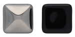 CABOCHON Glass Stone, Square 14x14mm: Jet - Hematite