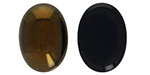 CABOCHON Glass Stone, Oval 25x18mm: Jet - 