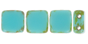 Table Cut Tile Bead 6mm (loose) : Turquoise - Picasso