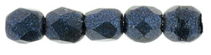 Fire-Polish 2mm (loose) : Metallic Suede - Dk Blue