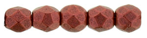 Fire-Polish 2mm (loose) : Chalk/Lava Red