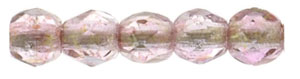 Fire-Polish 2mm (loose) : Luster - Transparent Topaz/Pink