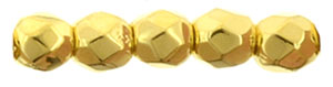 Fire-Polish 2mm (loose) : 24K Gold Plate