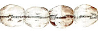 Fire-Polish 3mm (loose) : Crystal/Lt Smokey Topaz