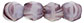 Firepolish 3mm (loose) : Opaque White/Amethyst Swirl