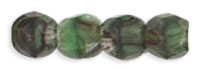 Fire-Polish 3mm (loose) : Green w/Black