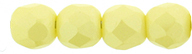 Fire-Polish 3mm (loose) : Powdery - Pastel Yellow