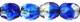 Firepolish 3mm (loose) : Crystal/Cobalt