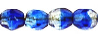 Fire-Polish 3mm (loose) : Crystal/Cobalt