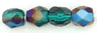 Fire-Polish 3mm (loose) : Blue Iris - Emerald