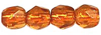 Fire-Polish 3mm (loose) : Dk Topaz - Copper-Lined