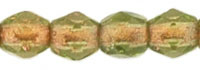 Fire-Polish 3mm (loose) : Olivine - Copper-Lined