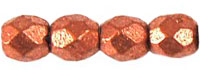 Fire-Polish 3mm (loose) : Matte - Metallic Copper