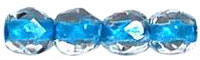 Fire-Polish 3mm (loose) : Crystal - Aqua-Lined