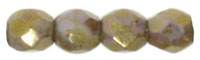 Fire-Polish 3mm (loose) : Luster - Opaque Gold/Smoky Topaz