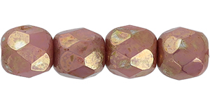 Fire-Polish 3mm (loose) : Luster - Opaque Gold/Smoky Topaz