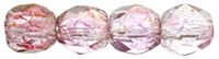 Fire-Polish 3mm (loose) : Luster - Transparent Topaz/Pink