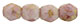 Fire-Polish 3mm (loose) : Topaz/Pink Luster - Opaque White