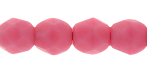 Fire-Polish 3mm (loose) : Matte - Carnation Pink