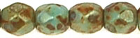 Fire-Polish 3mm (loose) : Turquoise - Picasso