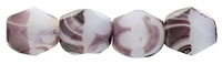 Fire-Polish 4mm (loose) : Opaque White/Amethyst Swirl