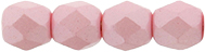 Fire-Polish 4mm (loose) : Powdery - Pastel Pink