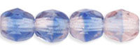 Fire-Polish 4mm (loose) : Lt Pink/Blue