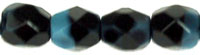 Fire-Polish 4mm (loose) : Marbled Lt Blue/Black