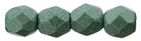 Fire-Polish 4mm (loose) : Metallic Suede - Lt Green