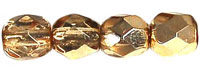 Fire-Polish 4mm (loose) : Crystal - Gold/Topaz