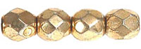 Fire-Polish 4mm (loose) : Coated - Golden
