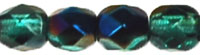 Fire-Polish 4mm (loose) : Blue Iris - Emerald