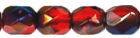 Fire-Polish 4mm (loose) : Blue Iris - Siam Ruby