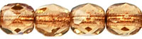 Fire-Polish 4mm (loose) : Smoky Topaz - Copper-Lined