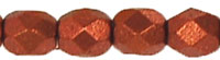 Fire-Polish 4mm (loose) : Matte - Metallic Dk Copper