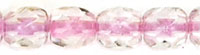Fire-Polish 4mm (loose) : Crystal - Pink-Lined