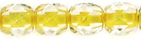 Fire-Polish 4mm (loose) : Crystal - Yellow-Lined