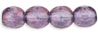 Fire-Polish 4mm (loose) : Luster - Transparent Amethyst